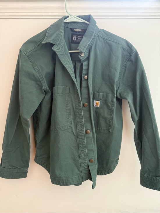 Carhartt Tops - Carhartt Rugged Flex Green Canvas Work Shirt sz M